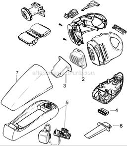 Page A Diagram and Parts List for CWV7230  Black and Decker Hand Vacuum